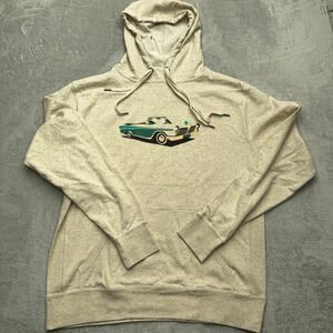 ZYN Hoodie Mens Large Oatmeal Menthol Car Graphic Pullover Sweatshirt Promo L